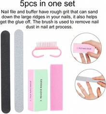 Kit de Manicura Profesional con Lima de Uñas de Doble Cara, Cepillo de Uñas y Línea de Precisión, Herramientas de Pedicura Juego - 1 - Ver 2