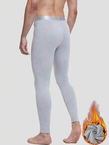 CXYIN 1 pezzo Leggings termici imbottiti da uomo, confortevoli, non deformabili, pantaloni caldi per uomo, adatti per autunno/inverno, riscaldanti - Grigio - Visualizzare 3