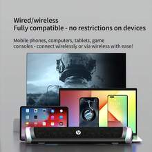 HP Compatible Wired/Wireless Speaker With 360-Degree Surround Sound And RGB Lighting Effects, Teardrop Shape For Enhanced Sound Transmission - Black - View 4