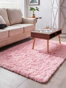 1 块毛绒地毯，防滑地毯，适用于家庭、客厅、卧室 - 粉色 - 查看 6