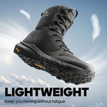 Men's Military Tactical Boot Lightweight Comfortable Boots For Work All Day Side Zipper Motorcycle Combat Hiking Boots Metrostrike(8-9 Inches) - 黑色 - 查看 4