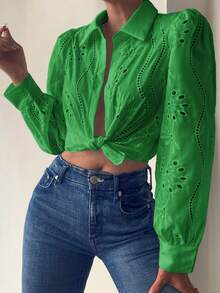 Blusa de Acción de Gracias Vaiaye, blusa de manga larga con cuello de corbata bordada de unicolor para mujer, adecuada para el Día de San Valentín, uso diario, viajes, Navidad, cumpleaños y atuendo de Año Nuevo