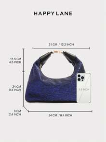 HAPPY LANE 奢华刺绣花卉复古风手提包，黑色底，饰以红色、黄色和白色精致花朵——时尚宽提手搭配金属扣，轻巧耐用，大容量设计，完美适用于日常、派对和旅行。这款百搭复古手提包散发着优雅和个性魅力，是追求优雅和独特品味的女性的理想之选，可为任何场合增添亮点，展现独特的时尚品味。 - 水藍色 - 查看 8