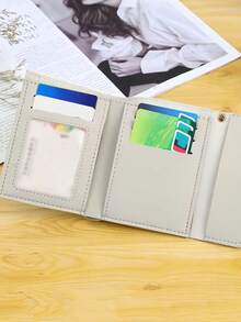 这款可爱的流苏装饰钱包采用人造皮革制成，具有多功能设计，包括女士短款钱包、零钱包、翻盖卡包和信封式布局，使其成为情人节和圣诞节的完美理想礼物。 - 彩色 - 查看 3