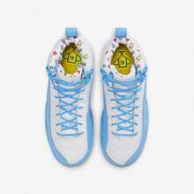 Nike Zapatos de baloncesto de cuero de alta gama Jordan 12 Zoom Retro, cómodos y versátiles, en blanco y azul - Blanco/Azul - Ver 4