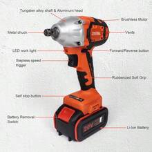 1/2" Cordless Electric Impact Wrench 520Nm Power Driver Tool Set W/ 1 Battery US - 預設 - 查看 7