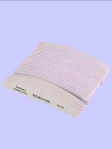 5片装月牙形100/180目木质指甲锉，双面砂纸指甲抛光块，可水洗重复使用，适用于天然指甲，家用和美甲沙龙均可使用。 - 灰色 - 查看 3