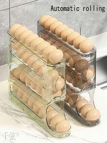 Khay đựng trứng xếp chồng nhiều mảnh, giá đựng trứng lăn cho tủ lạnh, hộp đựng đồ trên cửa tủ lạnh nhà bếp - Nhiều màu - Xem 5