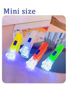 12个装 - 2.8英寸迷你手电筒,LED照明,实用礼品钥匙扣LED吊坠,颜色随机:橙色、黄色、绿色和白色。生日派对礼物、家庭奖励、课堂奖品和返校礼物、婴儿派对礼物,深受男孩女孩喜爱,可用作皮纳塔填充物 - (4种随机颜色)不可充电,电池供电! - 彩色 - 查看 7