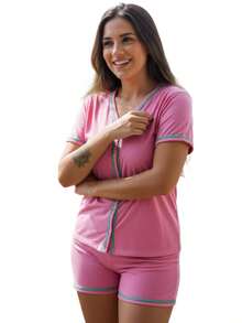 Maternity Sleepwear - Hồng - Xem 1