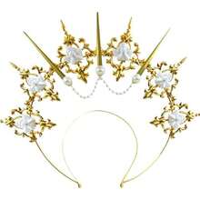 RGT Gold Halo Crown Spiked Crown Headband Sunburst Zip Tie Headpiece Goddess Costume For Wedding Photoshoot Cosplay Pageant Festival Renaissance - Nhiều màu - Xem 2