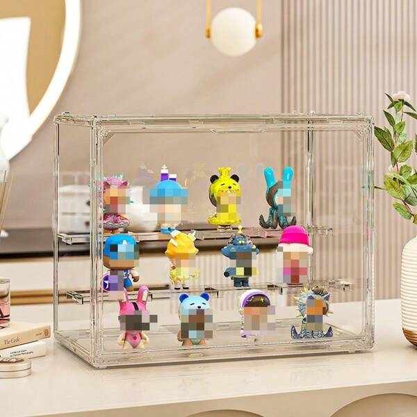 Bohemian Stil Acryl Vitrine, geeignet für Figuren, Puppen und Sammlerstücke - transparente Aufbewahrungsbox mit selbstklebender Montage, wiederverwendbar, perfektes Weihnachtsgeschenk