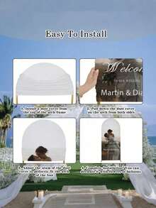 Customized Arch Photo Backdrop, Pink Chiara Wall Decor For Birthday, Wedding. Durable Fabric Indoor Outdoor Event Party (Stands Not Included) - Multicolor - View 6