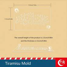 1个亚克力提拉米苏粉筛模具 - 透明印刷模板，适用于烘焙蛋糕 - 慕斯蛋糕、糕点、提拉米苏装饰图案模板 - 适用于婚礼、生日、派对、促销、斋月祝福 - 糖粉筛 - 厨房烘焙工具 - 彩色 - 查看 14