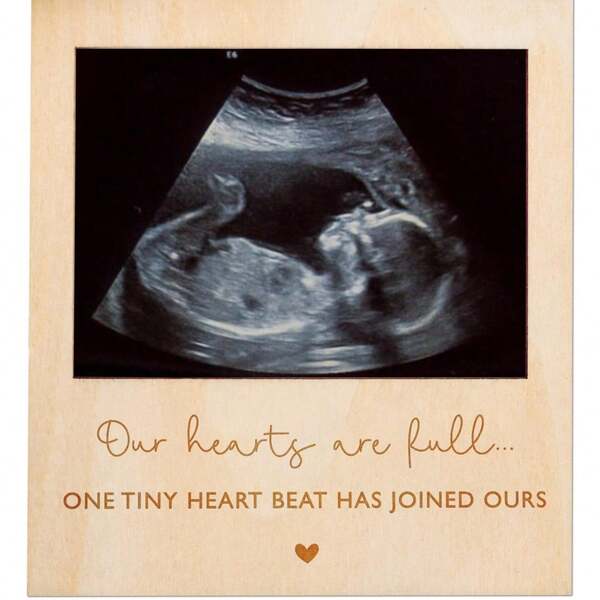 Pudełko z niespodzianką w ramce na zdjęcie USG - Tabliczka z ogłoszeniem - Ogłoszenie o nadchodzącej ciąży - Prezent z okazji ogłoszenia ciąży dla męża, przyjaciół, cioci, wujka, pamiątka sentymentalna, ogłoszenie o ciąży dla babci, dziadków