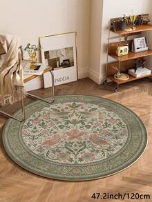1 件绿色圆形地毯，波西米亚复古图案，10 毫米厚绒毛，触感柔软舒适，易于保养，防滑底背，适用于大堂、卧室、客厅、浴室、厨房、办公室、房间装饰和节日庆典。 - 綠色 - 查看 13