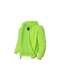 Men's Autumn And Winter Tops, Men's Fleece Jackets, Simple And Pure Color, Thickened Fleece, Warm In Winter, Windproof When Going Out - 螢光黃 - 查看 3