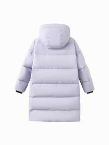 Balabala Boys' & Girls' Down Jacket Cute Hooded Winter 2024 Outerwear - Pink Purple - View 3