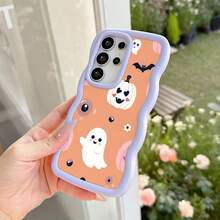 Halloween Cute Cartoon Pumpkin Ghost Phone Case Lightweight Shockproof Anti Yellowing Cover for  17 17 Pro 17 Air 17 Pro Max 16 Pro Max 16e 15 Plus 14 13 12 11 XS XR X - Mauve - Übersicht 5
