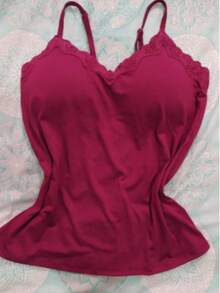 Women's Casual Lace Blouse Kit – Strappy + Padded – Daily Look - 蕾絲上衣 / 深綠色 - 查看 4