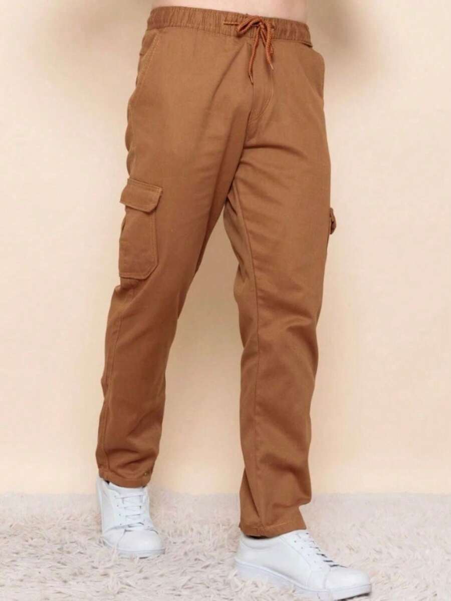 Unisex Skateboard Cargo Pants In Various Colors - Caramel - View 1