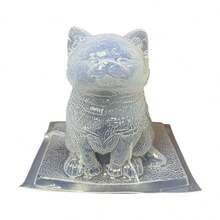 Molde Flexible para Gelatina en Forma de Adorable Gato o Gatito en 3D. Reutilizable, Fácil de Usar y Desmoldar. - Blanco - Ver 4