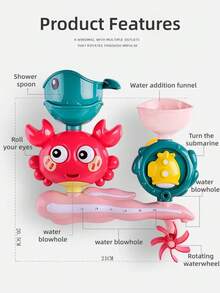 1-5 Years Old Kids Bath Toys, Floating Swimming Frog Baby Bath Toys, Fun Educational Bath Toys, Sensory Bath And Pool Toys, Spraying Toys, Non-Slip Suction Cup, Birthday Gifts For Boys And Girls, Bath Toys, Baby Toys, Bath Toys, Baby Supplies, Pool Toys