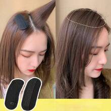 2 Presilhas Volumizadoras Invisíveis e Fofas, BB Clip-On Root Puff Maker, Almofada Volumizadora Minimalista e Sem Costura para Cabelo Feminino, Acessório Essencial para Franja e Aumento de Volume, Kit de Penteado, Kit de Ferramentas para Cabelo - Preto - Ver 3