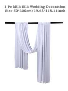 2pcs 6m White Chiffon Archway Fabric, Wedding Archway Fabric, Birthday Party Background Decoration, Polyester Romantic Party Decoration For Wedding, Wedding Party Bridal Shower Decor Room Decoration Supplies, Suitable For Wedding Archway, Stair Fence Decor, Chair Back Decoration, Sheer Mesh Door Curtain, Gauze Table Runner, Table Cover, Banquets Party Supplies