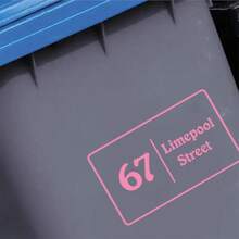 1张定制门牌号贴纸，地址标签贴纸，适用于垃圾桶、门阶、家居装饰、家用物品等，粉色贴纸，个性化夜光贴纸，乔迁礼物、圣诞礼物及其他家居用品门饰，地址贴纸 - 系列3 - 查看 6