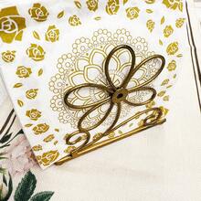 80/40/20 szt. 13 * 13-calowe złote serwetki jednorazowe z wzorem róż i mandali, odpowiednie na Boże Narodzenie, imprezy noworoczne lub wesela tematyczne, przyjęcia urodzinowe, uroczystości świąteczne, kolacje rodzinne, pikniki na świeżym powietrzu, papier dekoracyjny do restauracji i kawiarni