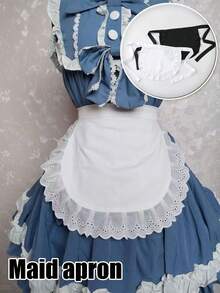 Cosplay Waist Apron, White Cosplay Waist Apron Puffy Tight Costume Half Apron White Apron Party Cosplay Costumes Dress Accessory Kitchen Party Favors Maid Half Apron For Women Girls Girls Cosplay Waist Apron With Pocket Tight Costume, White Half Apron Kitchen Party Favors - Multicolor - View 4