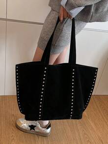 1 Stück vintage modische Umhängetasche mit einem Schulterriemen für Frauen, großes Fassungsvermögen mit Nieten-Dekor, geeignet für Party, Bankett, täglichen Gebrauch, kann Handy, Spiegel, Schlüssel, Lippenstift, Geldbörse aufnehmen, ideal als Weihnachts-, Muttertags- oder Geburtstagsgeschenk