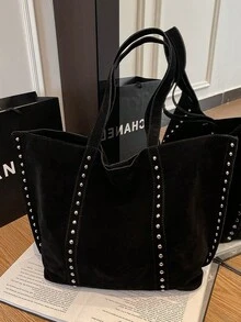 1 Stück vintage modische Umhängetasche mit einem Schulterriemen für Frauen, großes Fassungsvermögen mit Nieten-Dekor, geeignet für Party, Bankett, täglichen Gebrauch, kann Handy, Spiegel, Schlüssel, Lippenstift, Geldbörse aufnehmen, ideal als Weihnachts-, Muttertags- oder Geburtstagsgeschenk