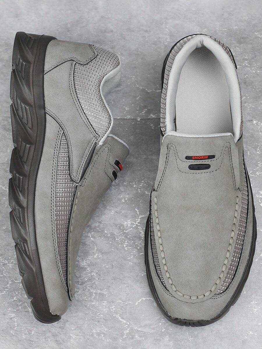 Men's Comfortable Casual Loafers, Outdoor Walking Hiking Casual Shoes, Lightweight Breathable - Grey - View 1