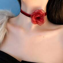 1 件芭蕾舞女孩项链，性感丝带蝴蝶结颈链项链，派对、节日珠宝配饰 - 1PCS - 查看 7