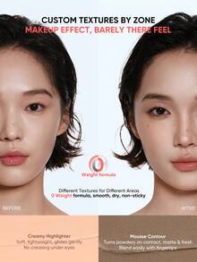 JUDYDOLL Quick-Fix Contour Duo 二合一高光阴影棒，轻松塑形，适合初学者，自然晕染，质地轻盈，持久 18 小时，呈现完美光泽 - 02 Bright White + Nude Grey Brown - 查看 6