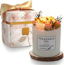 Vela aromáticas decorativa,velas Aromáticas de Flores Secas,veladoras aromaticas con caja de regalo y espaciadores,Cera de Soja 100% Pura,detalles para regalar a mujer,regalo de cumpleaños - Campánula - Ver 9