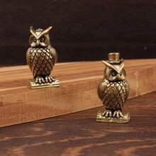 1/2PCs Owl Brass Ornament Handmade Boho Decor Creative Figurine Small Desk Decorations Unique Gift For Home Luxury Decor Home Decor