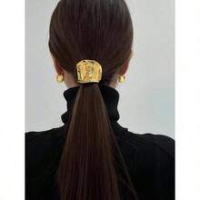 1 Pieza Pasador De Pelo Metálico Con Diseño Hueco Para Coleta, Sujetador De Coleta Con Dientes, Lazos De Pelo, Bandas Elásticas Para El Cabello, Scrunchies, Cuerda Para El Cabello, Liga Para El Cabello - Nhiều màu - Xem 1
