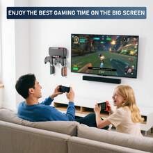 Switch 2/Switch OLED/Switch主机壁挂支架，Switch 2电视底座收纳架，Switch 2 Pro手柄壁挂支架，带8个卡槽和4个挂钩，黑色 - 黑色 - 查看 6
