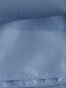 女婴灰蓝色蝴蝶结装饰网眼拼布无袖迷你连衣裙 - 霧霾藍 - 查看 8