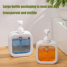 1pc 500ml/300ml Transparent Refillable Liquid Soap/Shower Gel Dispenser Bottle - Multicolor - View 5
