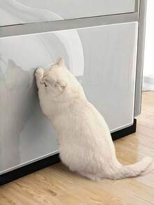 1 Roll Self-Adhesive Transparent PVC Cat Scratch Protector Film, Clear Sofa Protective Cover, Prevents Cat Claw Scratches, Single-Sided Self-Adhesive Anti-Pet Sofa Cover, Furniture Scratch Protection Tape, Suitable For Sofa Armrests, Doors, Walls, Prevents Pet Damage, Essential Home Decor Furniture Care Solution For Pet Owners - Multicolor - View 3