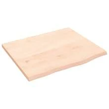 Estantería de pared Larryhot 60x50x2 cm madera maciza de roble sin tratar, Adaptable a múltiples estancias (entrada, baño, despacho), estructura robusta, fácil de montar, ideal para almacenaje y decoración - Marrón - Ver 2