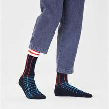 Happy Socks Calcetines Grid Stripe Crew Sock Talla 36-40 - Multicolor - Ver 4
