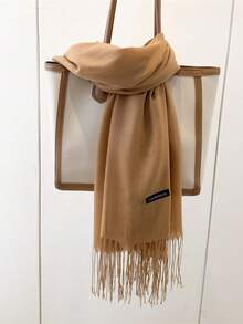 1 chiếc khăn choàng chống gió màu trơn cổ điển ngoài trời 190*70cm, khăn mỏng thời trang dành cho cả nam và nữ, thích hợp cho phòng có máy lạnh, khăn choàng cỡ lớn giữ ấm khi mặc váy - Lạc đà - Xem 2