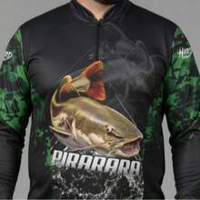 Camisa Hard Fishing Pesca Plus Size Pirarara Verde Leve Com Proteção Uv50+ - Pirarara Verde - Visão 6