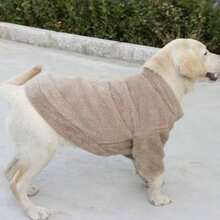 1 件多功能仿麂皮保暖宠物衣服，适合贵宾犬、泰迪犬等小型犬，秋冬 - 咖啡棕 - 查看 5