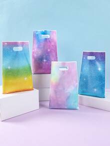10/25/50 件彩色银河派对礼品袋，16.5*25 厘米手提袋，太空派对手提袋，星空塑料礼品包装袋，宇宙主题派对礼品包装袋，生日派对礼品袋，星夜派对储物袋，太空主题派对用品，天文爱好者用品，婚礼装饰，婚礼用品，新娘送礼会回礼，生日装饰，节日派对用品，超市用品 - 彩色銀河 - 查看 2